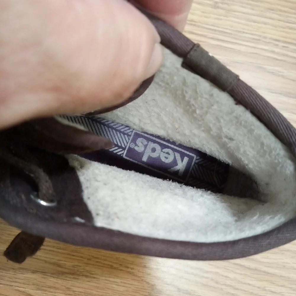 Keds Suede High Top Womens Sz 9 EU 40‎ Brown Lace Up Shoe Sneaker Faux Fur Lined